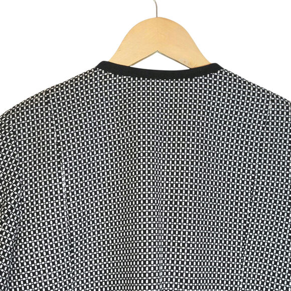 Talbots Black White Print Collarless Open Blazer Office Career Classic Jacket 10 - Picture 10 of 16
